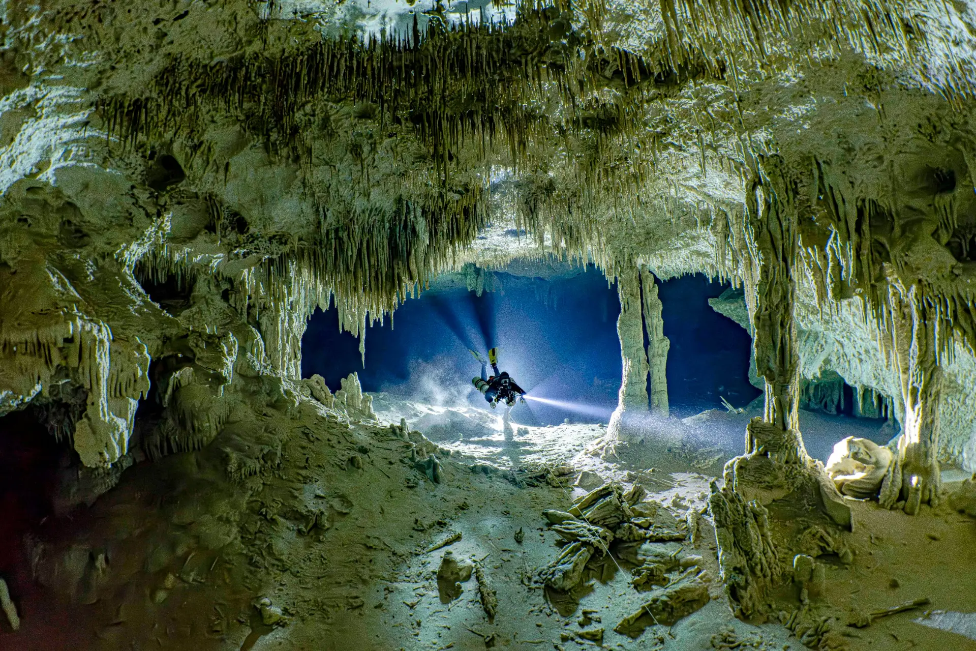 Cenote entrance prepared for a diving journey